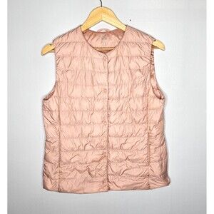 UNIQLO Women's Ultra Light Down Puffer Vest Medium Light Pink Packable